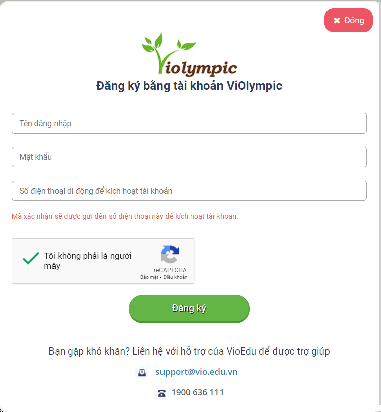 hướng dẫn đăng ký tài khoản vioedu