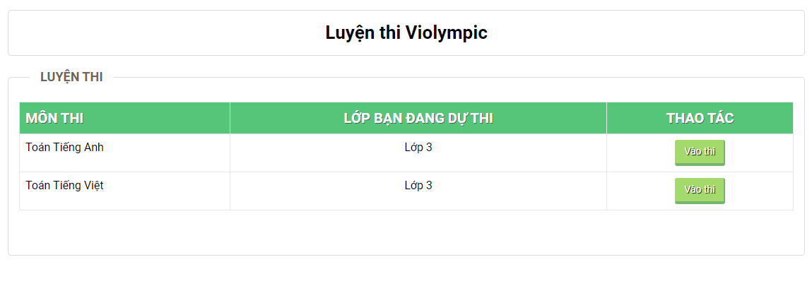 luyện thi Violympic trên vioedu