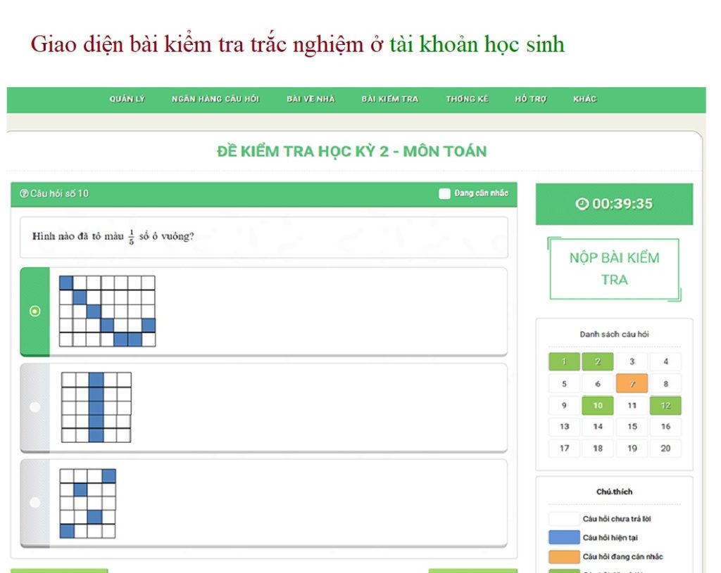 bài kiểm tra trắc nghiệm trực tuyến