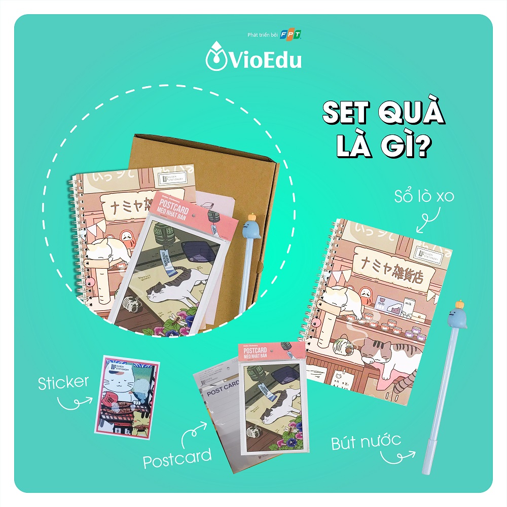set quà tặng kèm khoá học vioedu