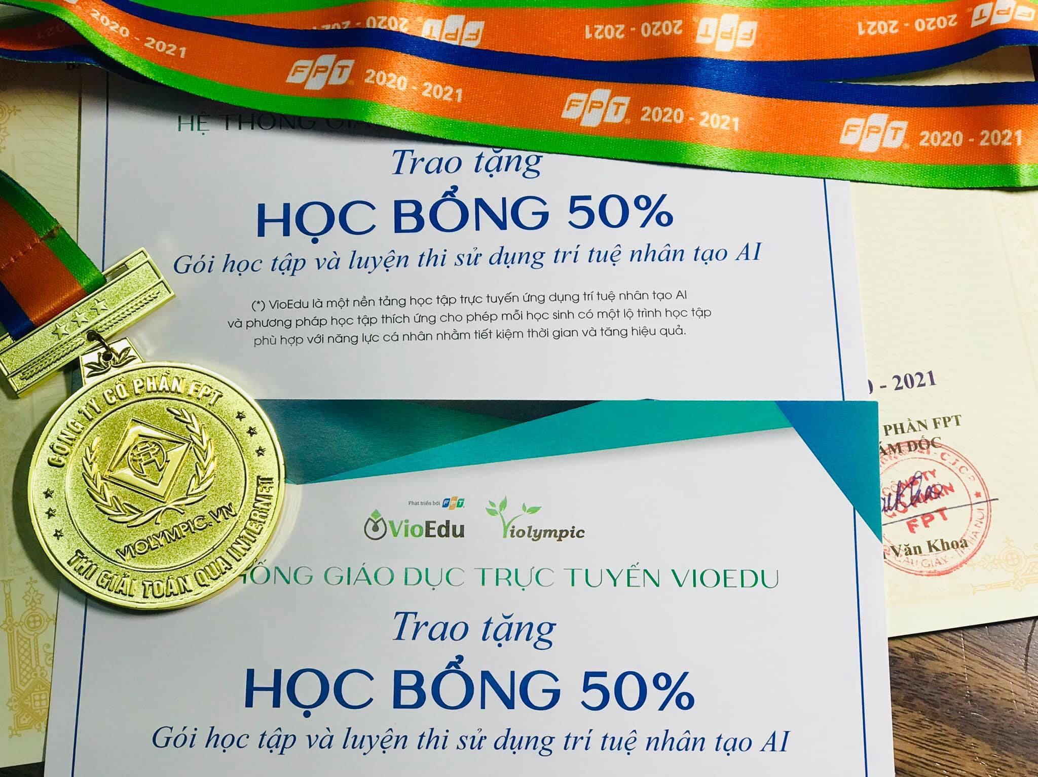 Hướng dẫn sử dụng học bổng VioEdu dành cho các bạn đạt giải Violympic