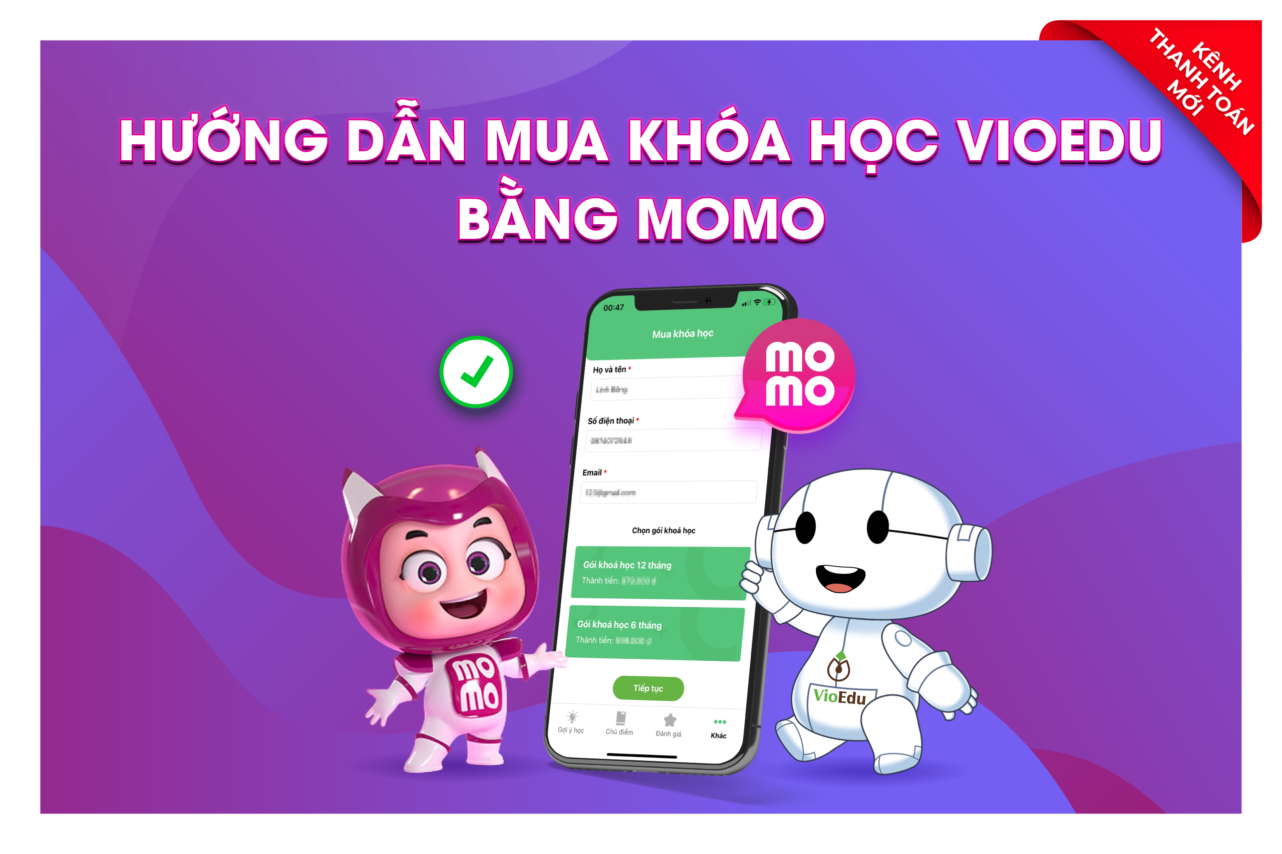 Hướng dẫn mua khóa học VioEdu bằng Ví điện tử Momo